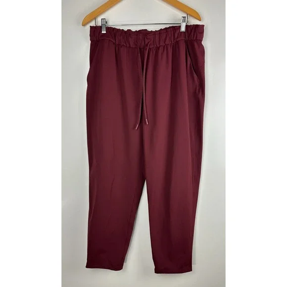 Lululemon Keep Moving Pant 7/8 High Rise Pockets Stretch Cassis Maroon Size 14 - Picture 2 of 13